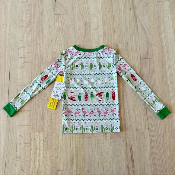 NWT Jammies For Your Families Surfing Santa Top & Pants Christmas Pajama Set - Picture 4 of 6